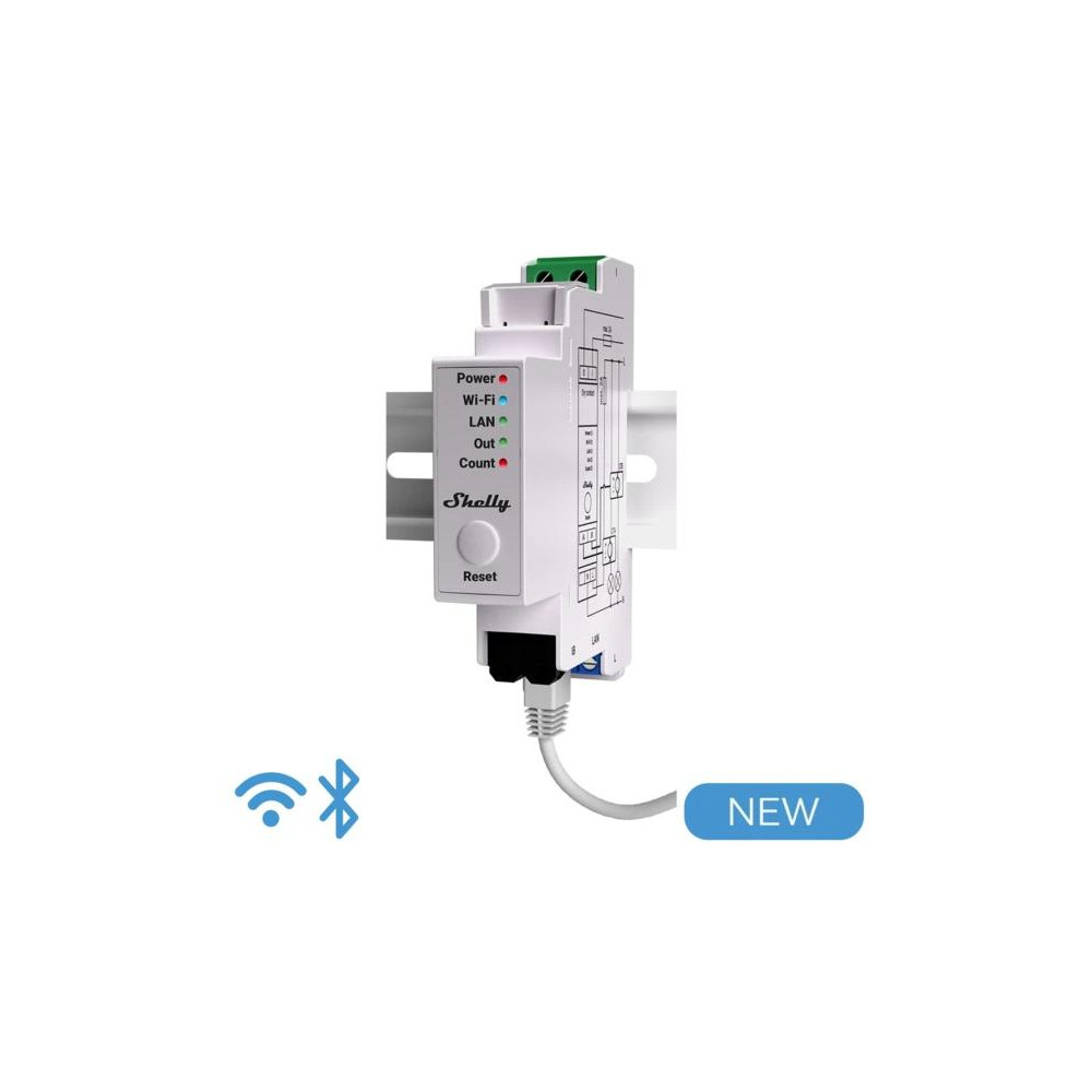 Shelly Pro EM 50A - Contatore energ. intel. DIN + 2 pinze50A Shelly Pro EM 50A - Contatore energ. intel. DIN + 2 pinze50A
