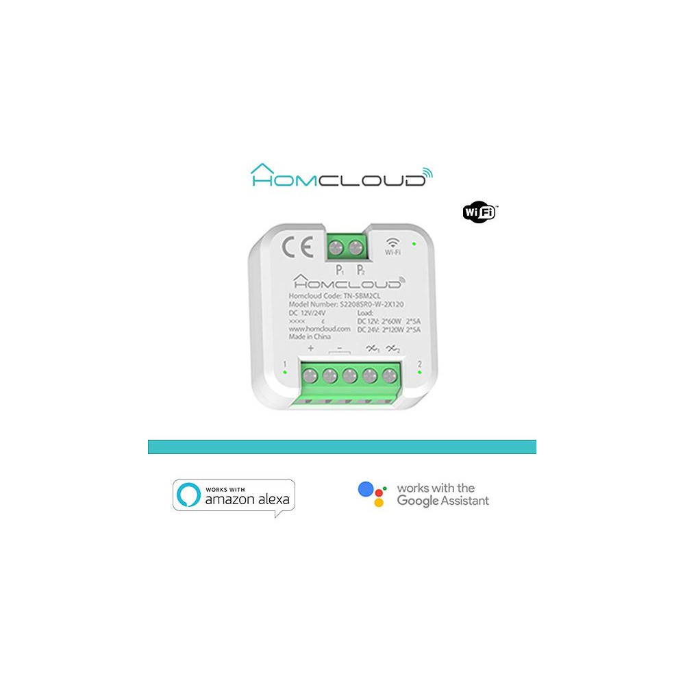 Modulo Pulsante Relè Wi-Fi 12/24V 2CH Modulo Pulsante Relè Wi-Fi 12/24V 2CH