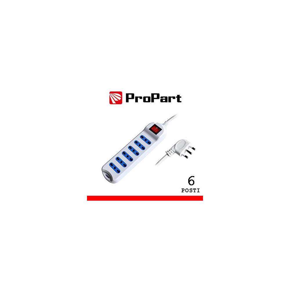 Multipresa 6pos bipasso spina16A +interr. Multipresa 6pos bipasso spina16A +interr.