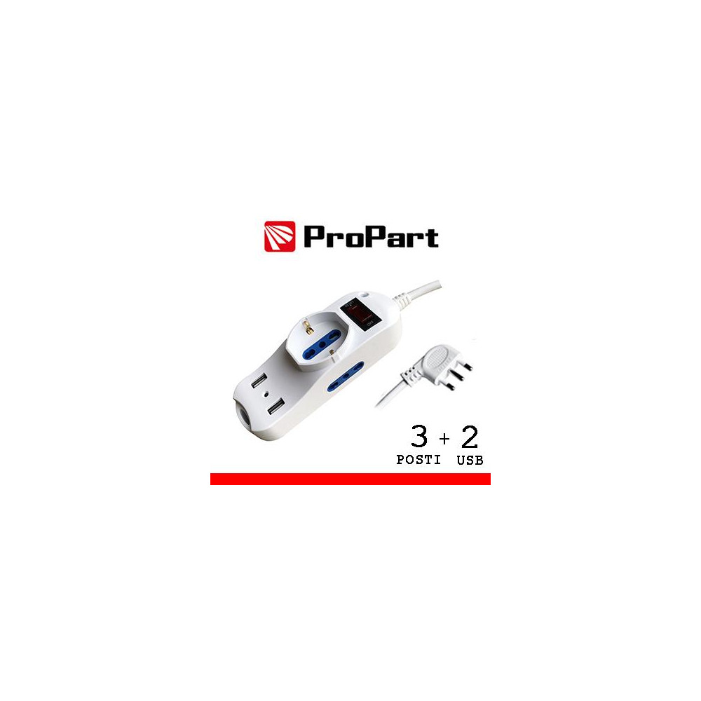 Multipresa 3pos bipasso + bipasso/schuko + USB spina16A +int Multipresa 3pos bipasso + bipasso/schuko + USB spina16A +int