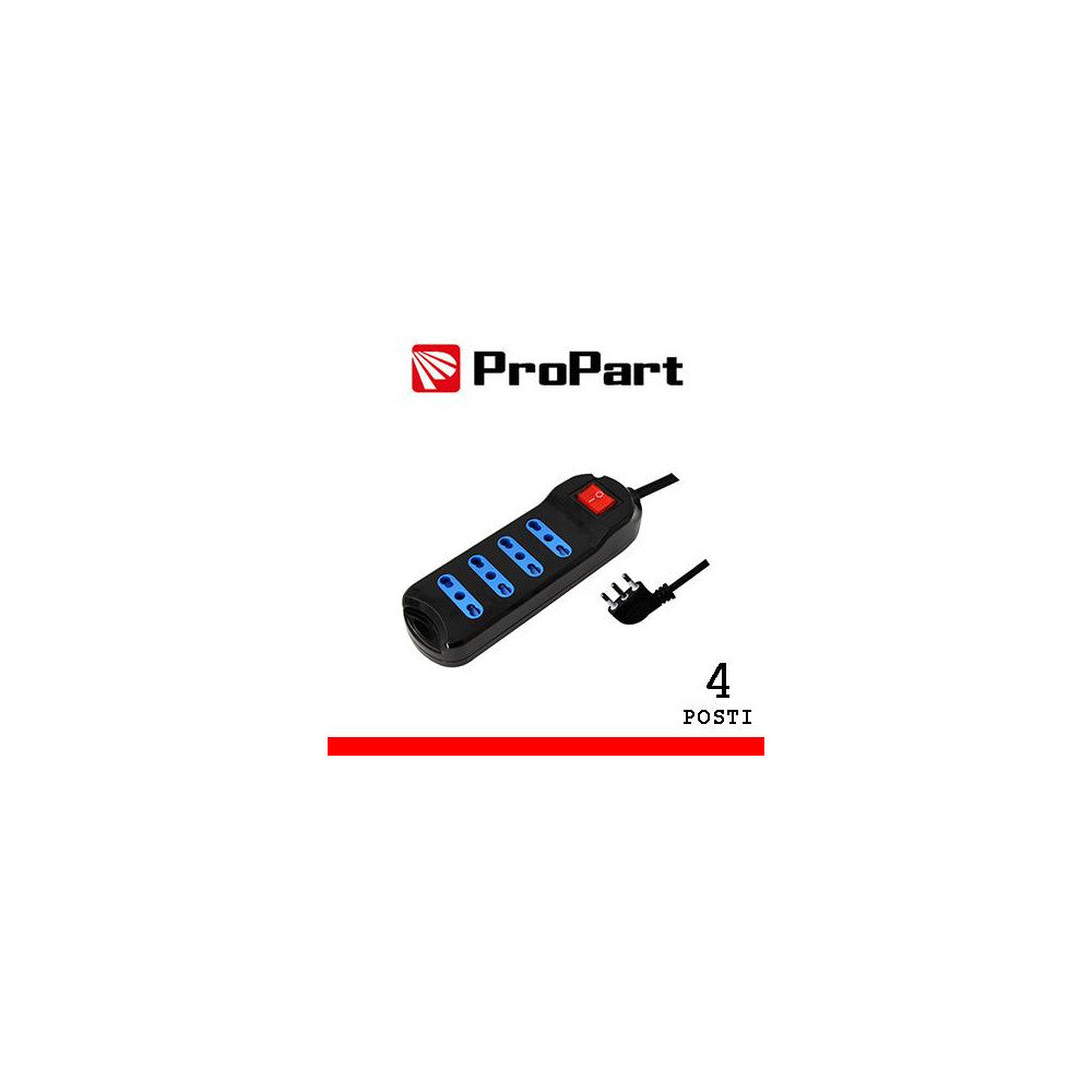 Multipresa 4pos bipasso spina16A +interr. nera Multipresa 4pos bipasso spina16A +interr. nera