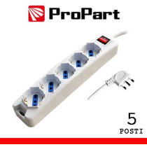 Multipresa 5pos bipasso/schuko spina16A +interr.