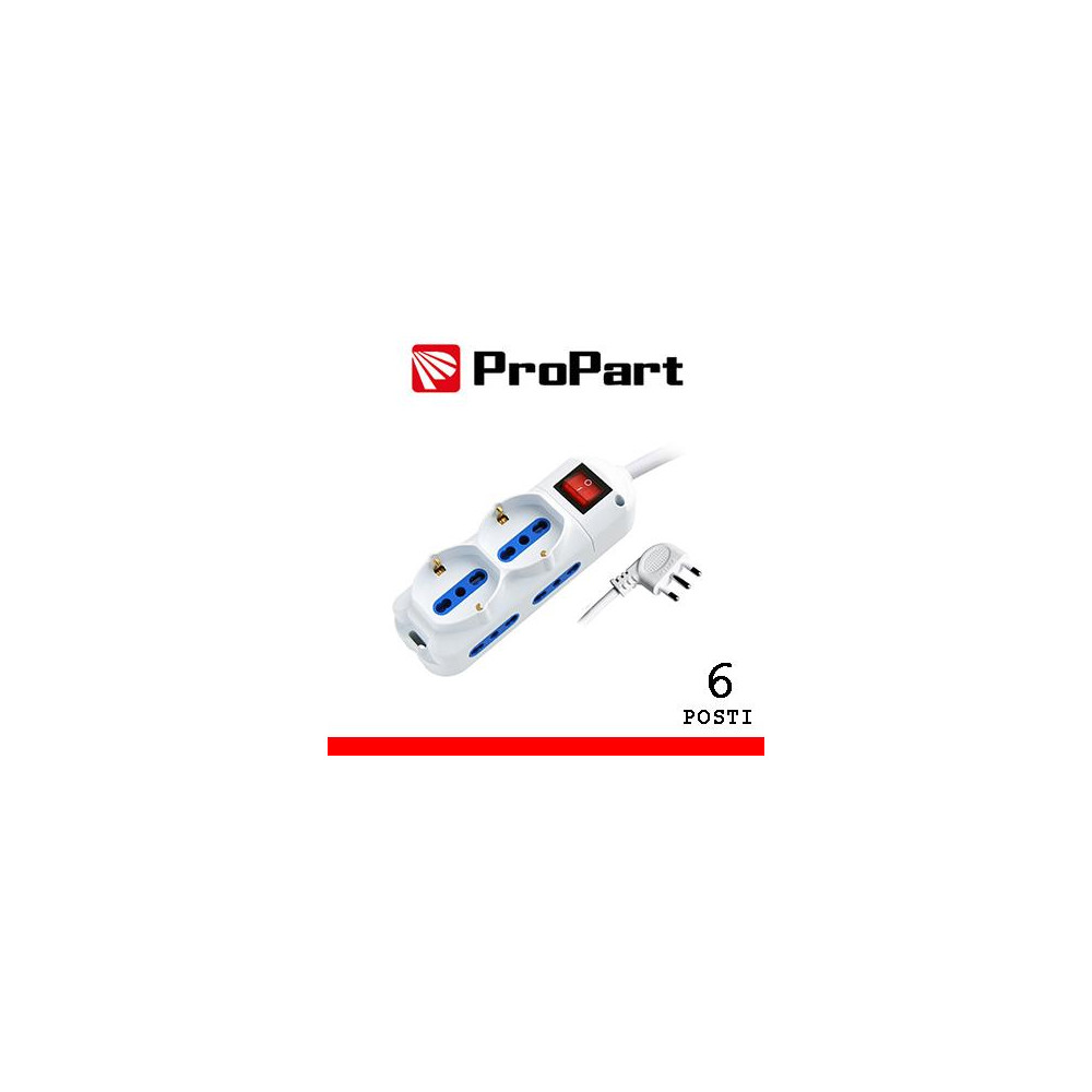 Multipresa 6pos bipasso + bipasso/schuko spina16A +inter 3m Multipresa 6pos bipasso + bipasso/schuko spina16A +inter 3m