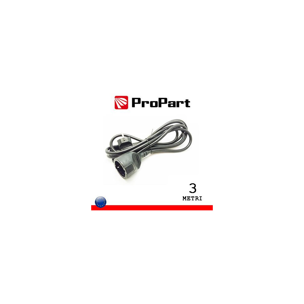 Prolunga lineare Schuko16A 3metri spina Schuko 16A nera Prolunga lineare Schuko16A 3metri spina Schuko 16A nera