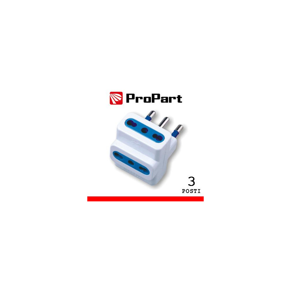 Adattatore triplo 3pos bipasso spina16A polybag Adattatore triplo 3pos bipasso spina16A polybag