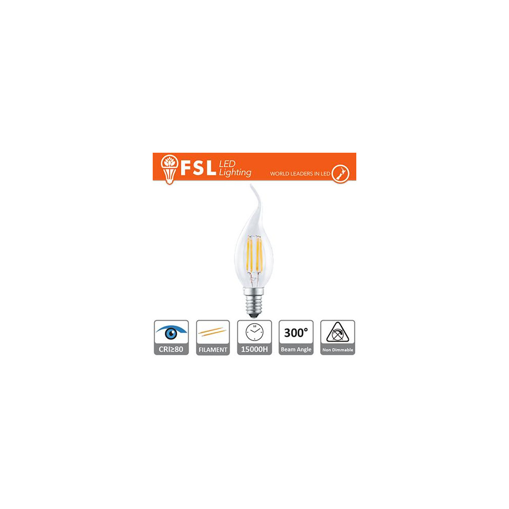 Lampada Filamento Colpo di Vento - 4W 2700K E14 400LM Lampada Filamento Colpo di Vento - 4W 2700K E14 400LM
