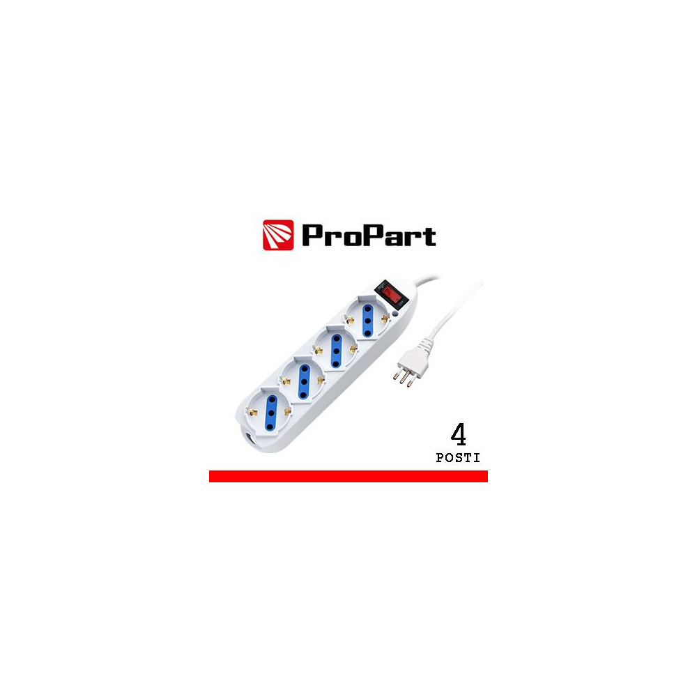 Multipresa 4pos bipasso/schuko spina10A +interr. Multipresa 4pos bipasso/schuko spina10A +interr.