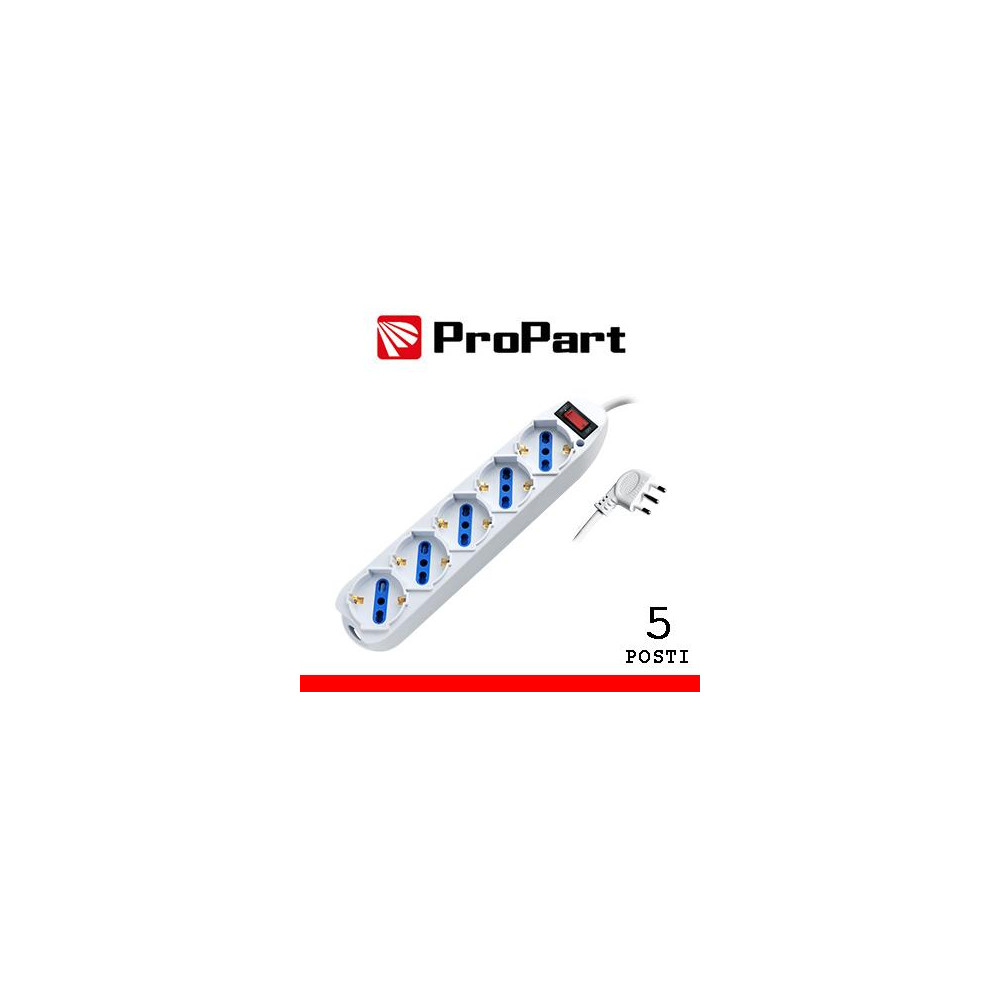 Multipresa 5pos bipasso/schuko spina10A +interr. Multipresa 5pos bipasso/schuko spina10A +interr.