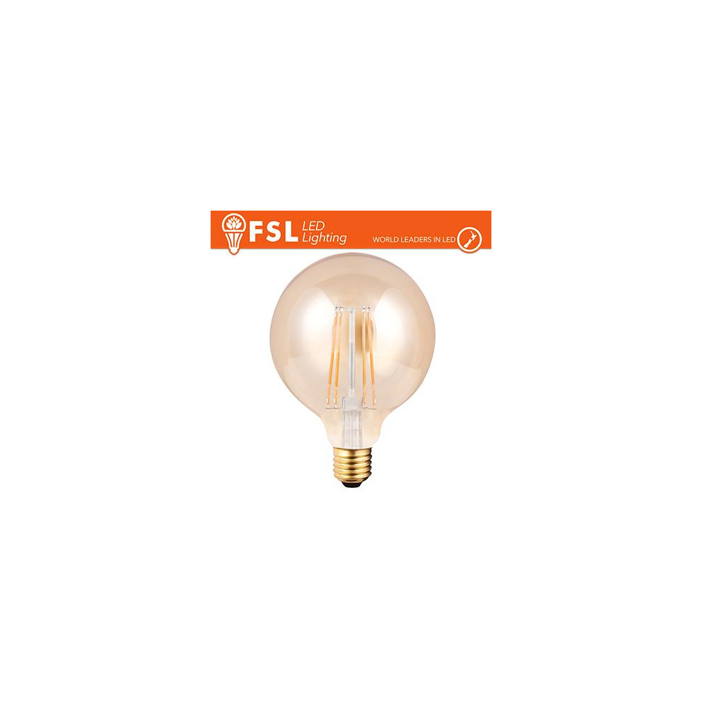 Lampada Globo Filamento Ambra Ø9,5cm - 6W 2200K E27 650LM Lampada Globo Filamento Ambra Ø9,5cm - 6W 2200K E27 650LM