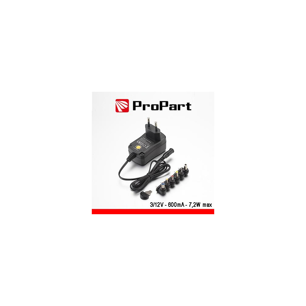 Alimentatore Switching Multitensione 3-12V 600mA 7.2W max Alimentatore Switching Multitensione 3-12V 600mA 7.2W max