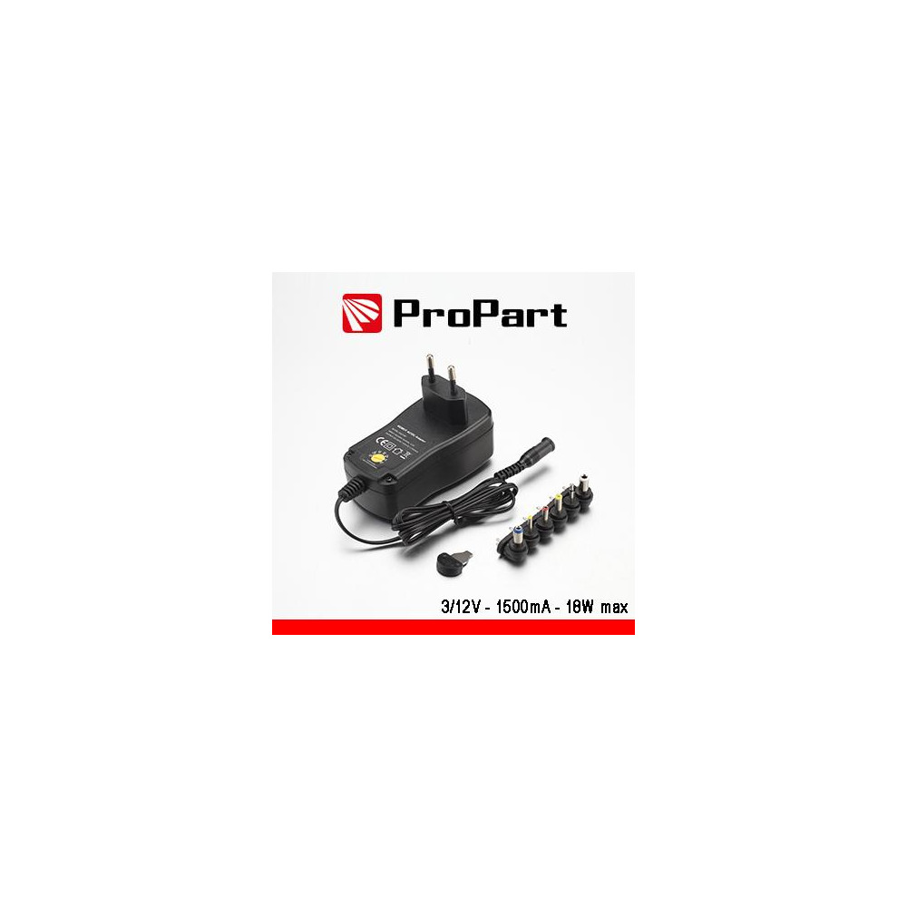 Alimentatore Switching Multitensione 3-12V 1500mA 18W max Alimentatore Switching Multitensione 3-12V 1500mA 18W max