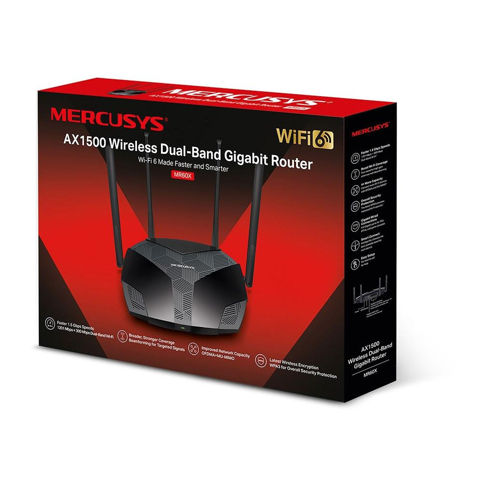 Mercusys Router AX1500 WiFi 6 Agile Config - MR60X Mercusys Router AX1500 WiFi 6 Agile Config - MR60X