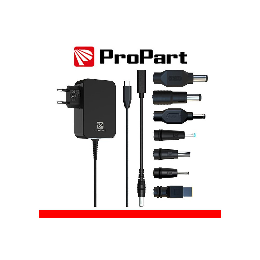Alimentatore GaN Type C 90W + 7 Connettori DC nero Alimentatore GaN Type C 90W + 7 Connettori DC nero