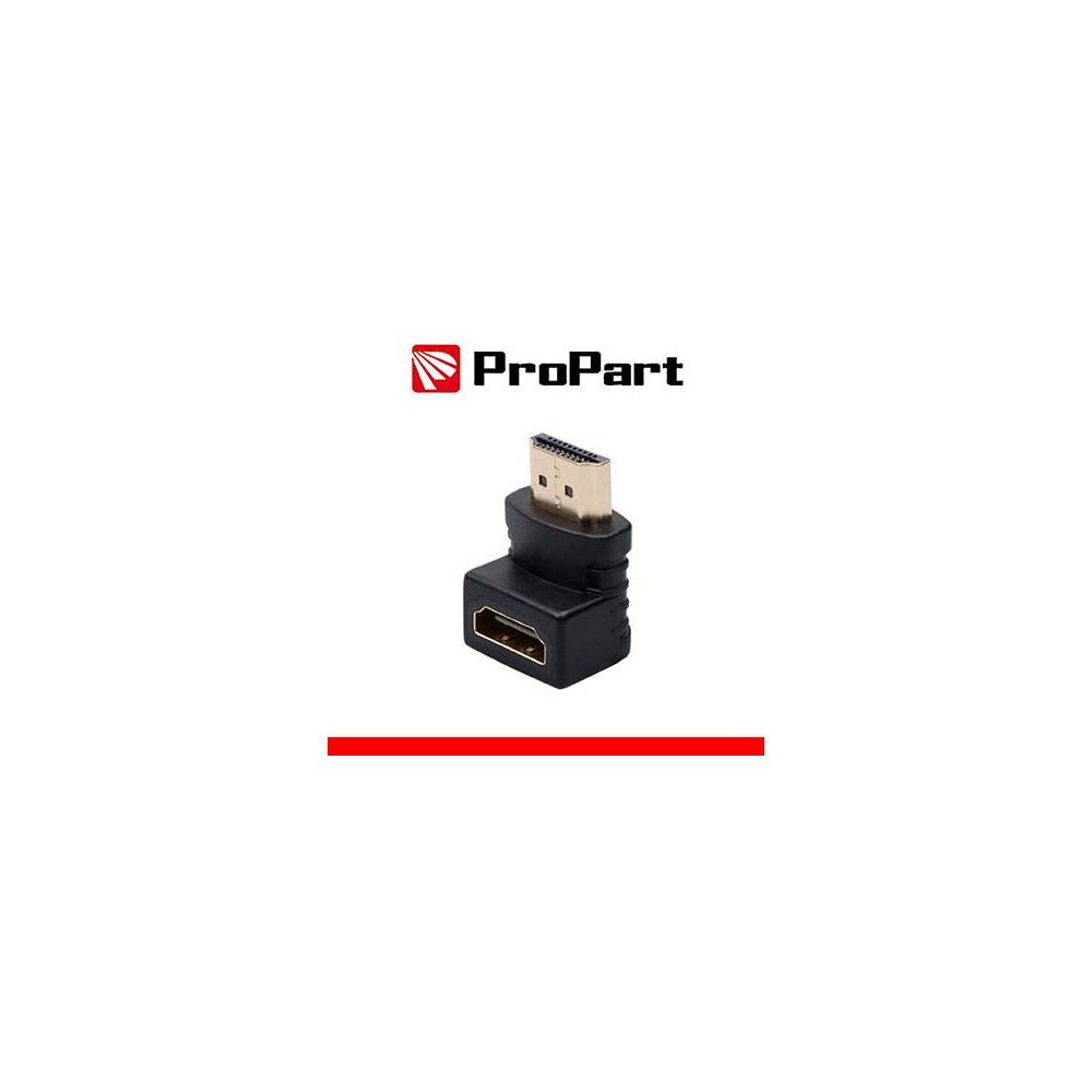 Adattatore Spina HDMI (19PIN) – Presa HDMI (19PIN) 90° dorat Adattatore Spina HDMI (19PIN) – Presa HDMI (19PIN) 90° dorat